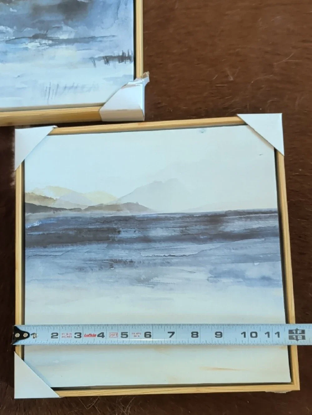 Coastal Mist Framed Wall Art Set - Wood Frame, Blue and Cream Tones